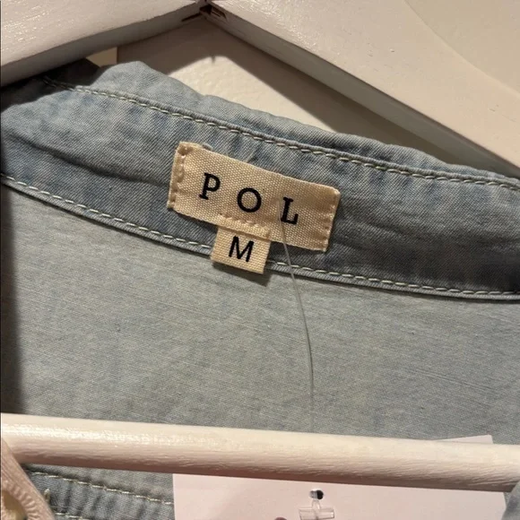 POL lace and floral denim shacket- size M - Picture 2 of 7